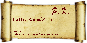 Peits Karméla névjegykártya